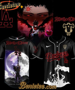 Los Angeles Dodgers x Black Clover Limited Baseball Jersey 2025, Custom Anime Trending, Gift For Anime Lovers