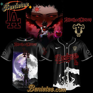 Los Angeles Dodgers x Black Clover Limited Baseball Jersey 2025, Custom Anime Trending, Gift For Anime Lovers