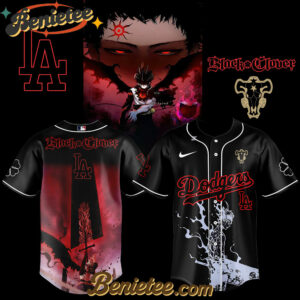 Los Angeles Dodgers x Black Clover Limited Baseball Jersey 2025, Custom Anime Trending, Gift For Anime Lovers