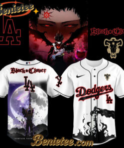Los Angeles Dodgers x Black Clover Limited Baseball Jersey 3 2025, Custom Anime Trending, Gift For Anime Lovers