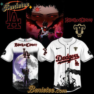 Los Angeles Dodgers x Black Clover Limited Baseball Jersey 3 2025, Custom Anime Trending, Gift For Anime Lovers