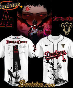 Los Angeles Dodgers x Black Clover Limited Baseball Jersey 3 2025, Custom Anime Trending, Gift For Anime Lovers