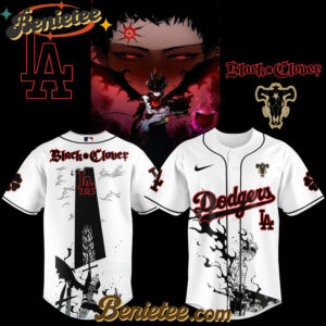 Los Angeles Dodgers x Black Clover Limited Baseball Jersey 3 2025, Custom Anime Trending, Gift For Anime Lovers