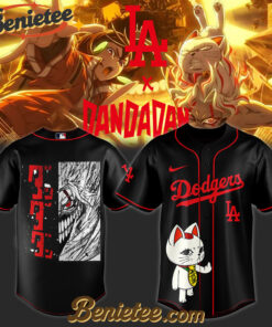 Los Angeles Dodgers x Dandadan Limited Baseball Jersey 1 2025, Custom Anime Trending, Gift For Anime Lovers