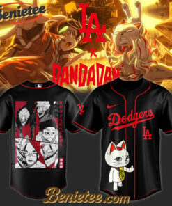 Los Angeles Dodgers x Dandadan Limited Baseball Jersey 2 2025, Custom Anime Trending, Gift For Anime Lovers