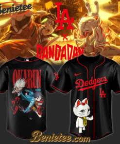Los Angeles Dodgers x Dandadan Limited Baseball Jersey 3 2025, Custom Anime Trending, Gift For Anime Lovers