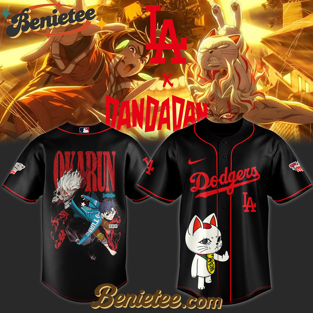 Los Angeles Dodgers x Dandadan Limited Baseball Jersey 3 2025, Custom Anime Trending, Gift For Anime Lovers