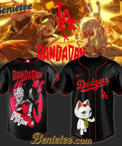 Los Angeles Dodgers x Dandadan Limited Baseball Jersey 4 2025, Custom Anime Trending, Gift For Anime Lovers