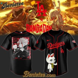 Los Angeles Dodgers x Dandadan Limited Baseball Jersey 5 2025, Custom Anime Trending, Gift For Anime Lovers