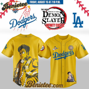 Los Angeles Dodgers x Demon Slayer Gyomei Himejima Baseball Jersey 2025, Custom Anime Trending, Gift For Anime Lovers