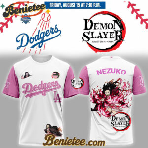 Los Angeles Dodgers x Demon Slayer Kamado Nezuko Baseball Jersey 2025, Custom Anime Trending, Gift For Anime Lovers