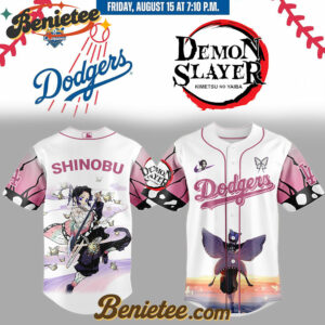 Los Angeles Dodgers x Demon Slayer Kochō Shinobu Baseball Jersey 2025, Custom Anime Trending, Gift For Anime Lovers
