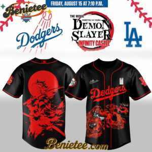 LA Dodgers x Demon Slayer Tanjiro Baseball Jersey 2025, Custom Anime Trending, Gift For Anime Lovers