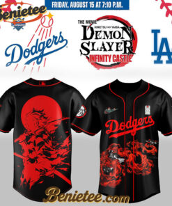 Los Angeles Dodgers x Demon Slayer Tanjiro Baseball Jersey 2025, Custom Anime Trending, Gift For Anime Lovers
