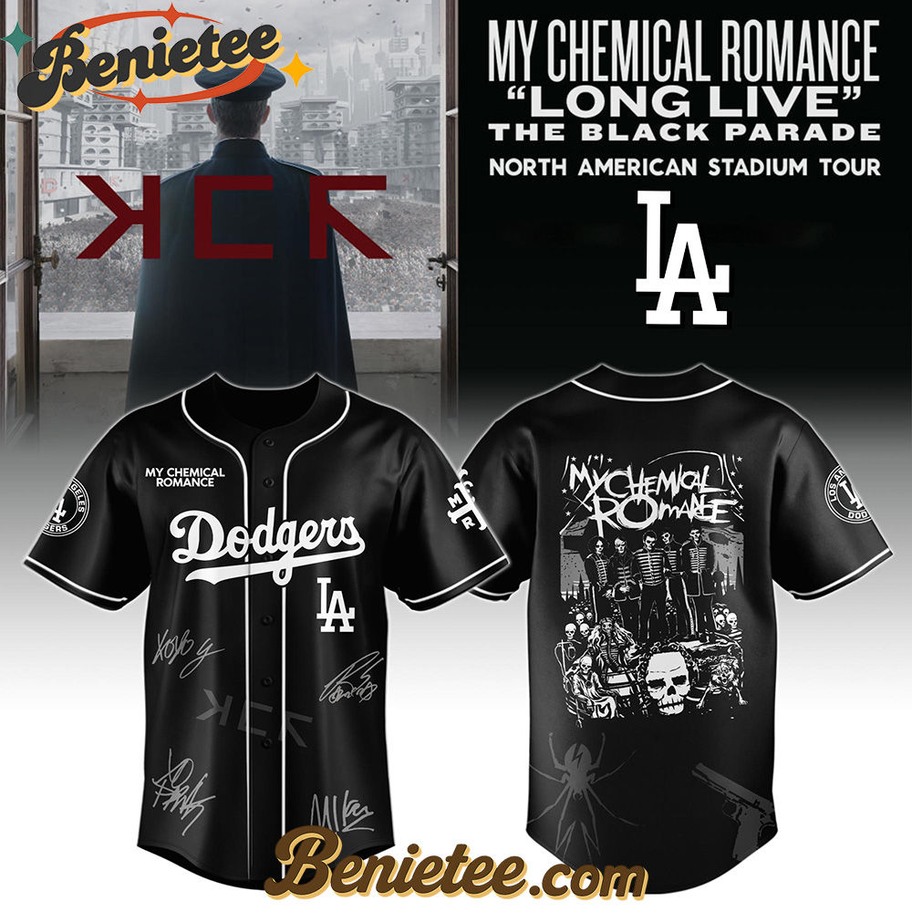 Los Angeles Dodgers x My Chemical Romance 'Long Live The Black Parade' North American Stadium Tour Baseball Jersey,
