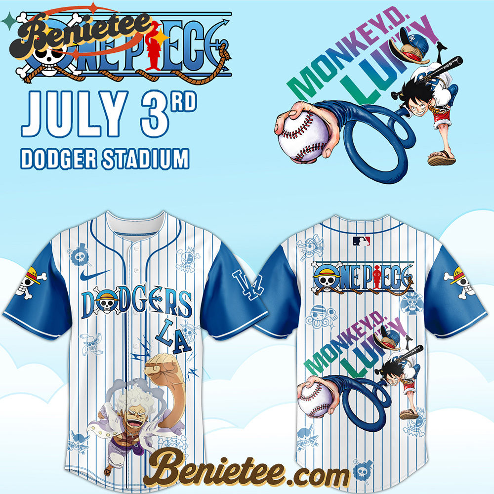 Los Angeles Dodgers x ONE PIECE Night Limited Baseball Jersey 2025, Custom Anime Trending, Gift For Anime Lovers