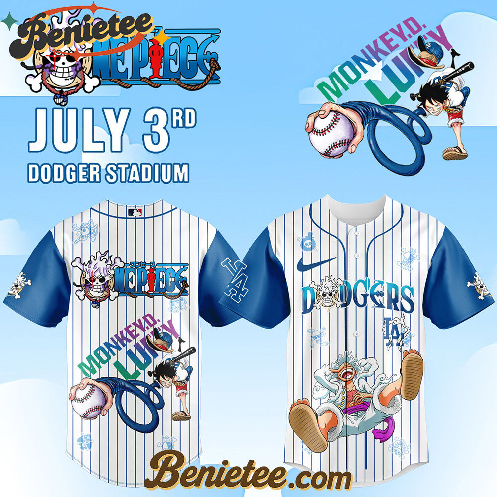 Los Angeles Dodgers x ONE PIECE Night Limited Luffy Gear 5 Baseball Jersey 2025, Custom Anime Trending, Gift For Anime Lovers