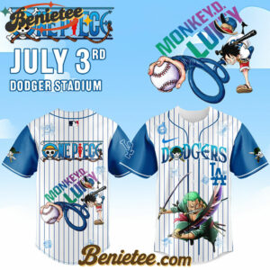 Los Angeles Dodgers x ONE PIECE Night Limited Zoro Baseball Jersey 2025, Custom Anime Trending, Gift For Anime Lovers