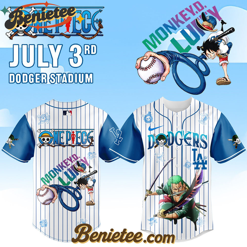 Los Angeles Dodgers x ONE PIECE Night Limited Zoro Baseball Jersey 2025, Custom Anime Trending, Gift For Anime Lovers