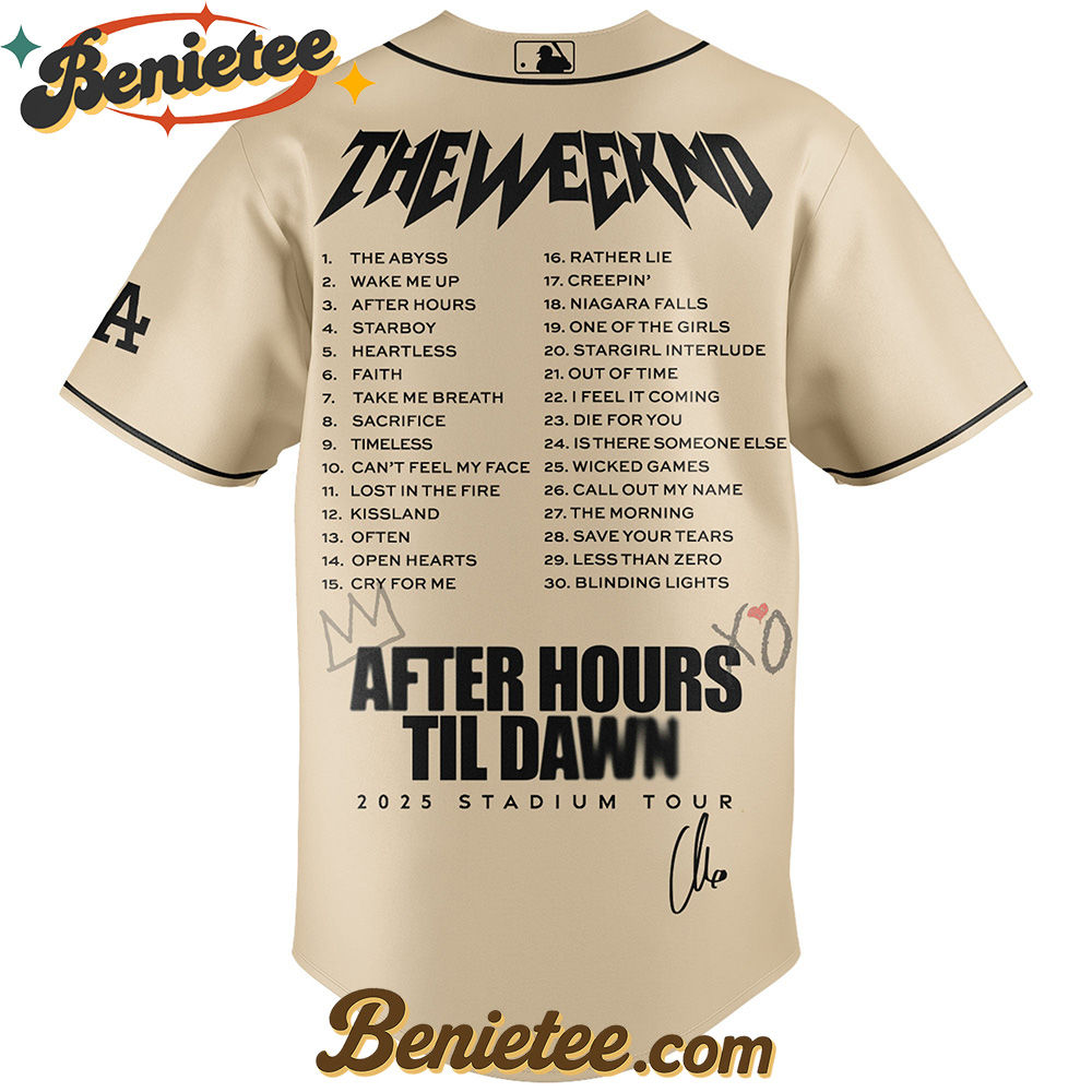 Los Angeles Dodgers x The Weeknd After Hours Til Dawn Baseball Jersey Limited Edition, Custom The Weeknd For Fans, After Hours Till Dawn Tour Gift For Fan - Image 3