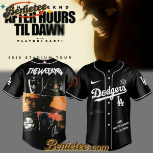 Los Angeles Dodgers x The Weeknd After Hours Till Dawn Tour Baseball Jersey 2025 v1, Custom The Weeknd For Fans, After Hours Till Dawn Tour Gift For Fan