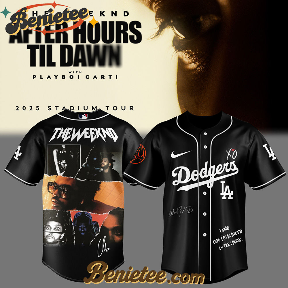 Los Angeles Dodgers x The Weeknd After Hours Till Dawn Tour Baseball Jersey 2025 v1, Custom The Weeknd For Fans, After Hours Till Dawn Tour Gift For Fan
