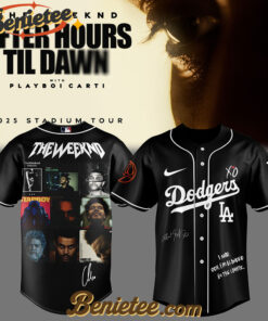 Los Angeles Dodgers x The Weeknd After Hours Till Dawn Tour Baseball Jersey 2025 v2, Custom The Weeknd For Fans, After Hours Till Dawn Tour Gift For Fan