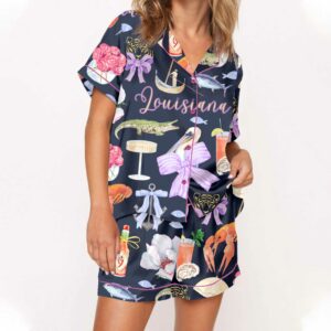 Louisiana Preppy Girl Satin Pajama Set