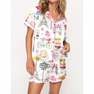 Love In Paris Satin Pajama Set For Women