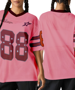 Pink football jersey, Women's & Men's Clothing