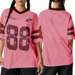 Pink football jersey, Women's & Men's Clothing