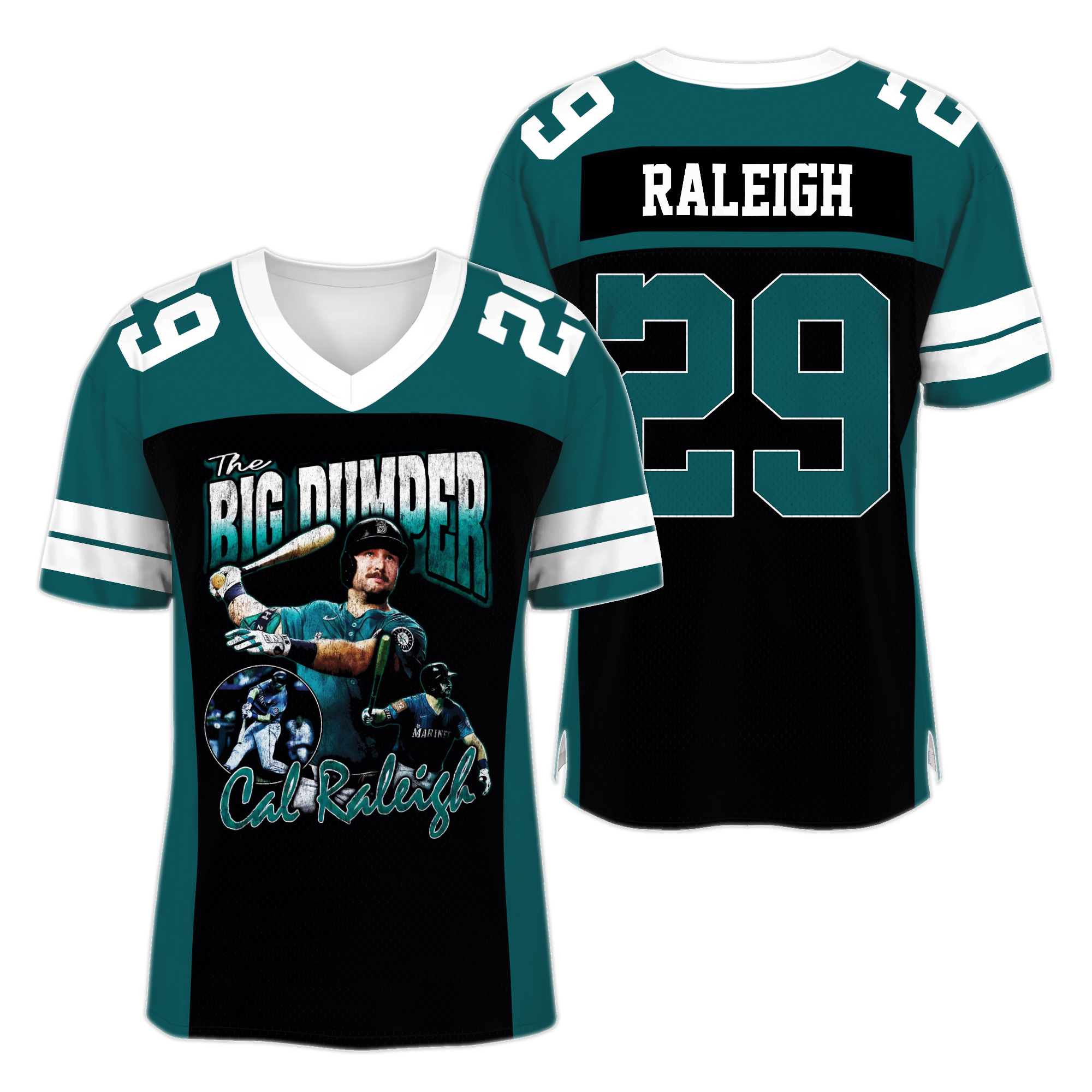 Cal Raleigh The Big Dumper Oversized Bootleg Mariners Football Jersey - Image 4