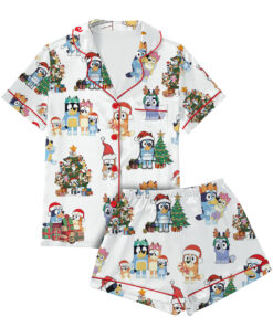Alternative view of Bluey Christmas Satin Pajamas Short Set For Women