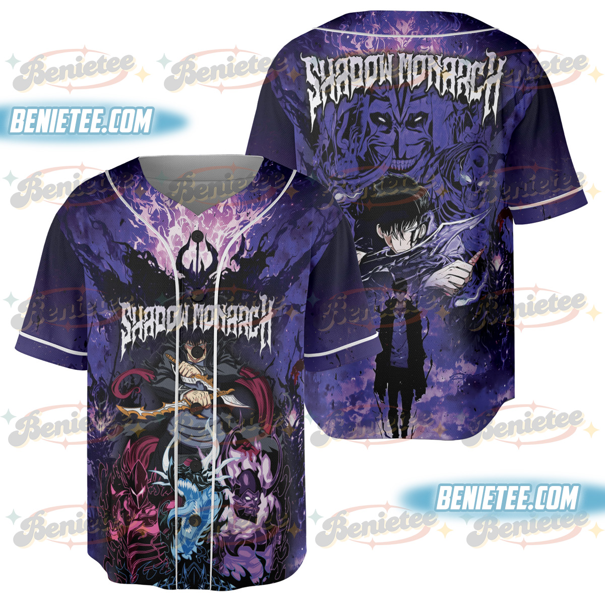 Wholesale Men's Baseball Jersey Funny Anime Shirt Solo Leveling