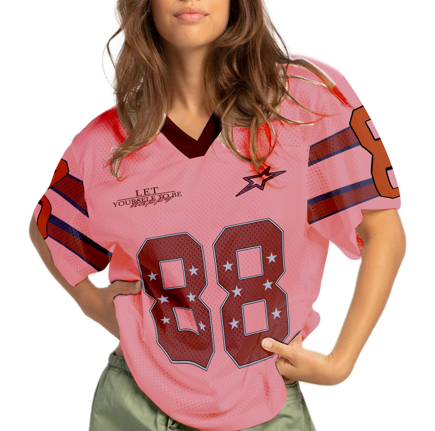 Pink football jersey, Women's & Men's Clothing - Image 3