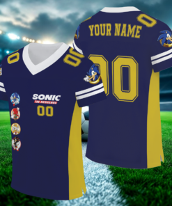 Customized Sonic 3 The Hedgehog Cartoon Movie Football Jersey, Sonic 3 And Friends Football Jersey, Jersey For Kids