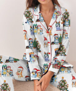 Alternative view of Bluey Christmas Satin Pajamas Long Set For Women