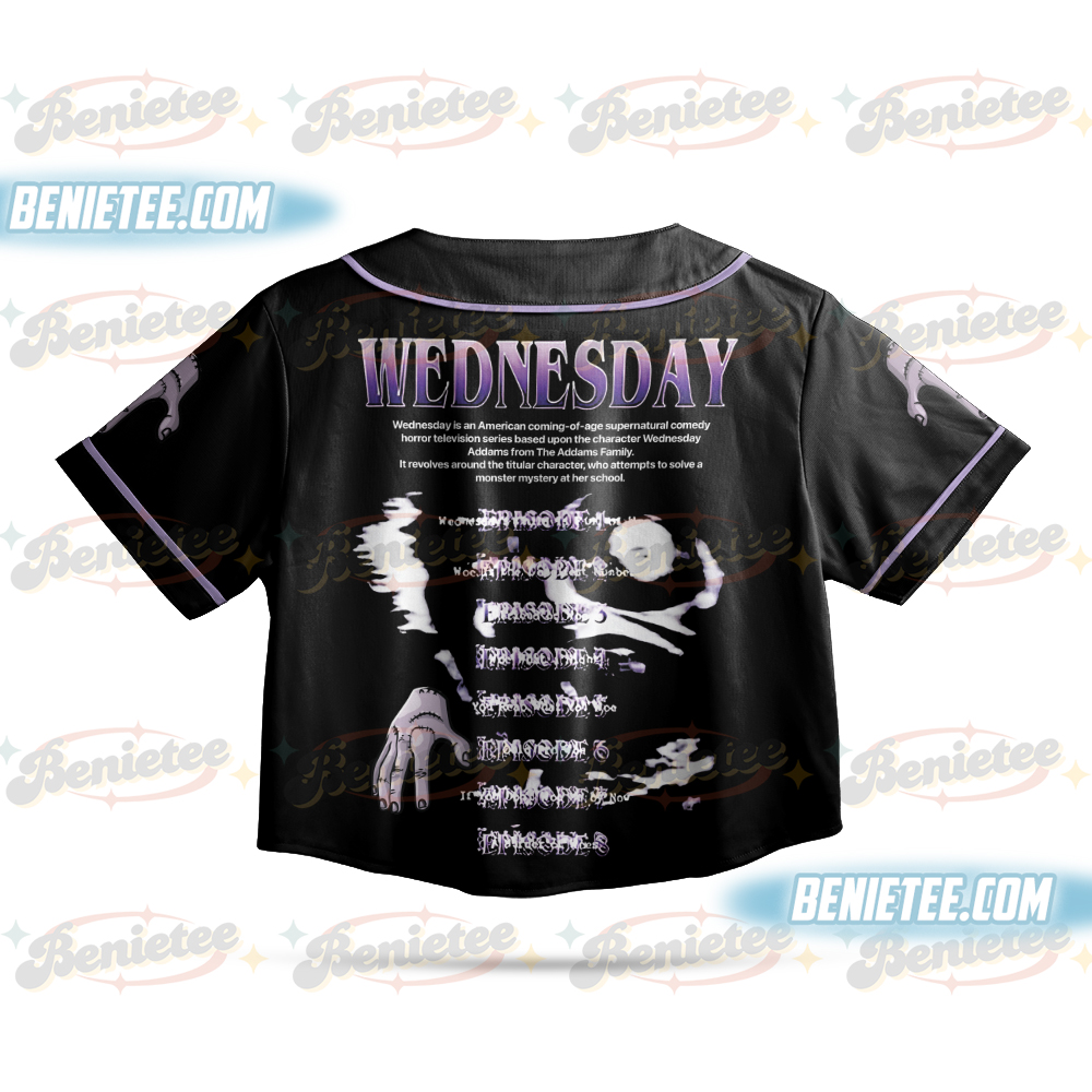 Wednesday 2025 TV Series Jersey, Wednesday Addams Family TV Baseball Jersey - Image 3