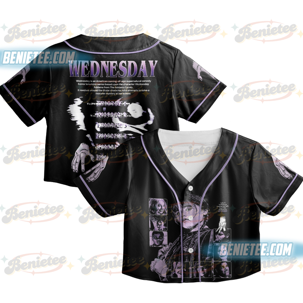Wednesday 2025 TV Series Jersey, Wednesday Addams Family TV Baseball Jersey