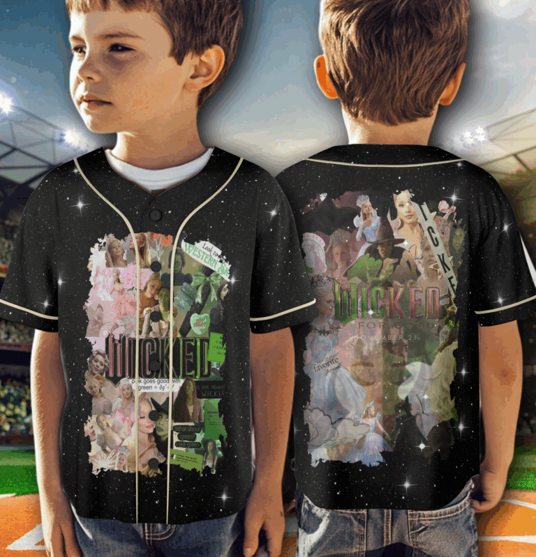 Alternative view of Wicked Defying Gravity Baseball Jersey, Movie Baseball Jersey