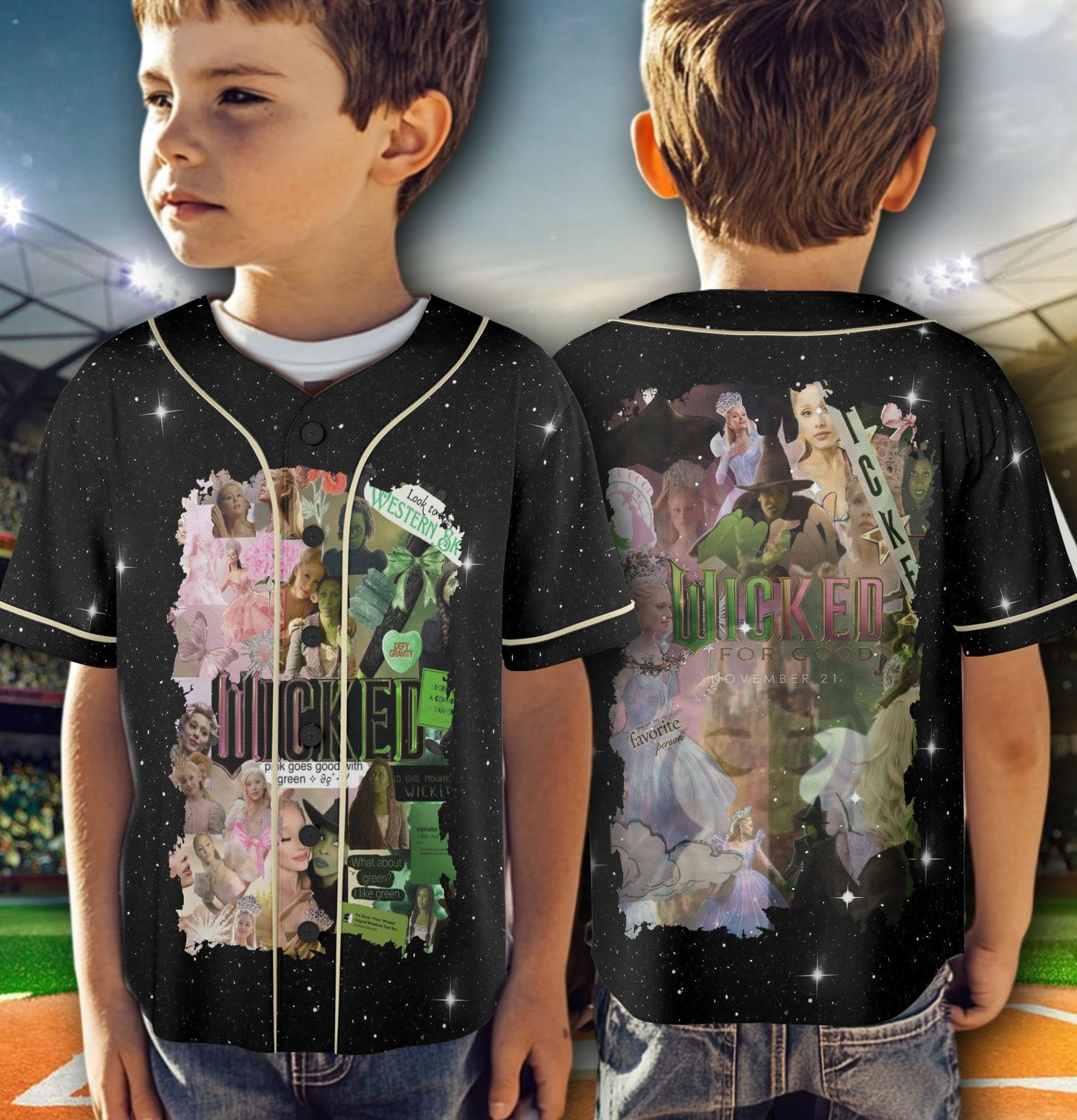 Wicked Defying Gravity Baseball Jersey, Movie Baseball Jersey - Image 2