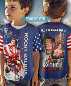 Alternative view of Rocky Balboa Go The Distance Personalized Baseball Jersey