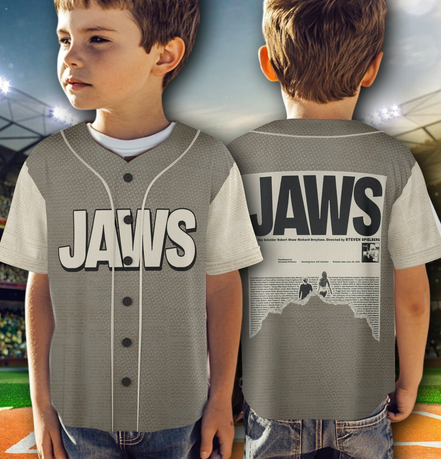 Unisex, Jaws Movie Jersey - Jaws, movie Jersey, 90s movie Baseball Jersey, retro movie, Jaws Jersey - Image 5