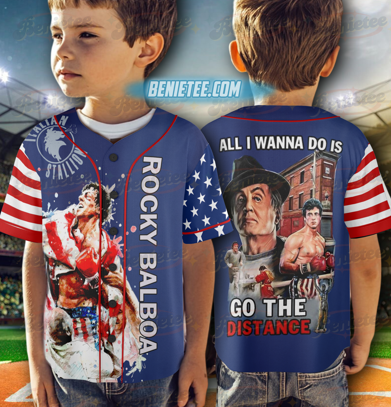 Rocky Balboa Go The Distance Personalized Baseball Jersey - Image 2