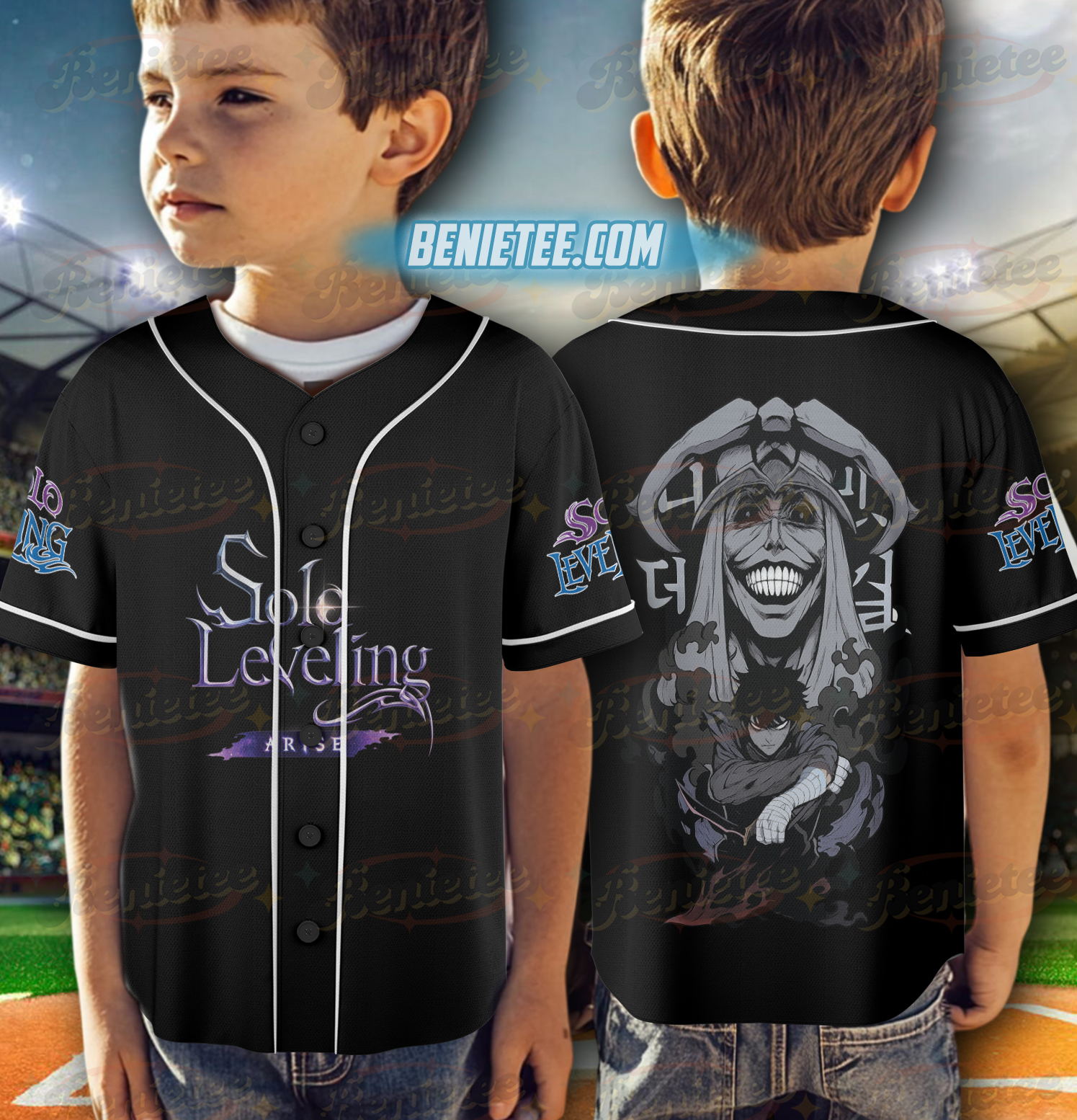 Oversized Acid Washed Anime Jersey, Heavyweight Unisex Streetwear Baseball Jersey, Solo Level Style Gym Shirt, Cool Anime Fan Gift Tee - Image 5