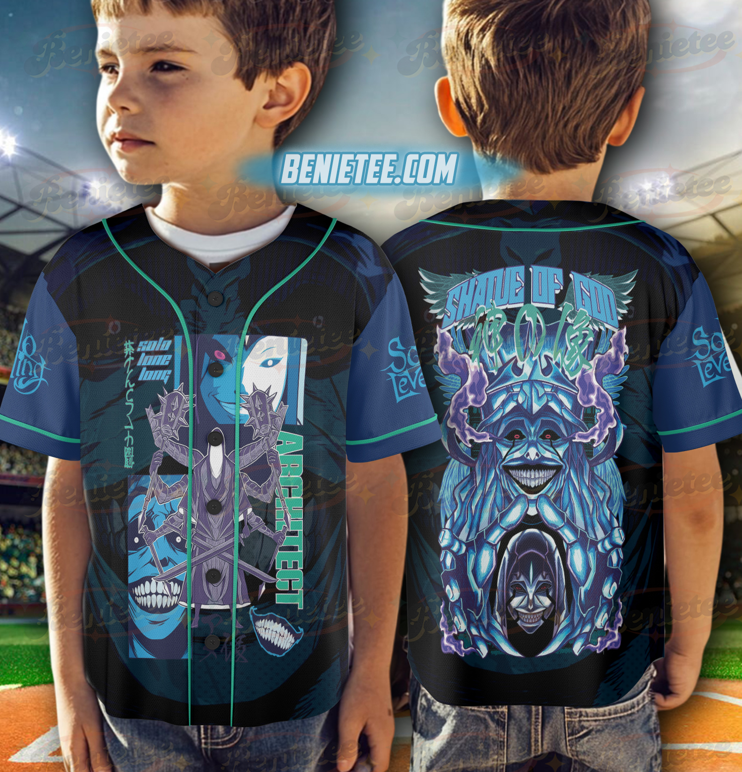 Statue of God Solo Leveling Streetwear Baseball Jersey - Image 6