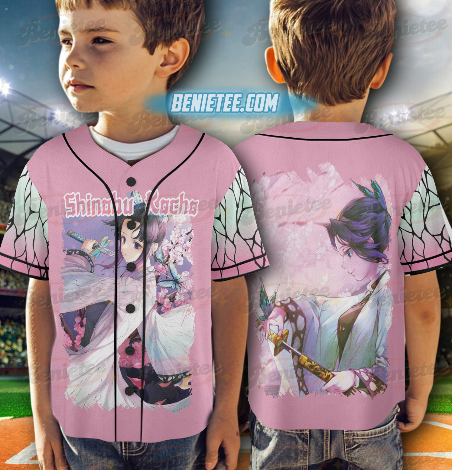 Demonslayer Shinobu Cherryblossom Battle Baseball Jersey - Image 6
