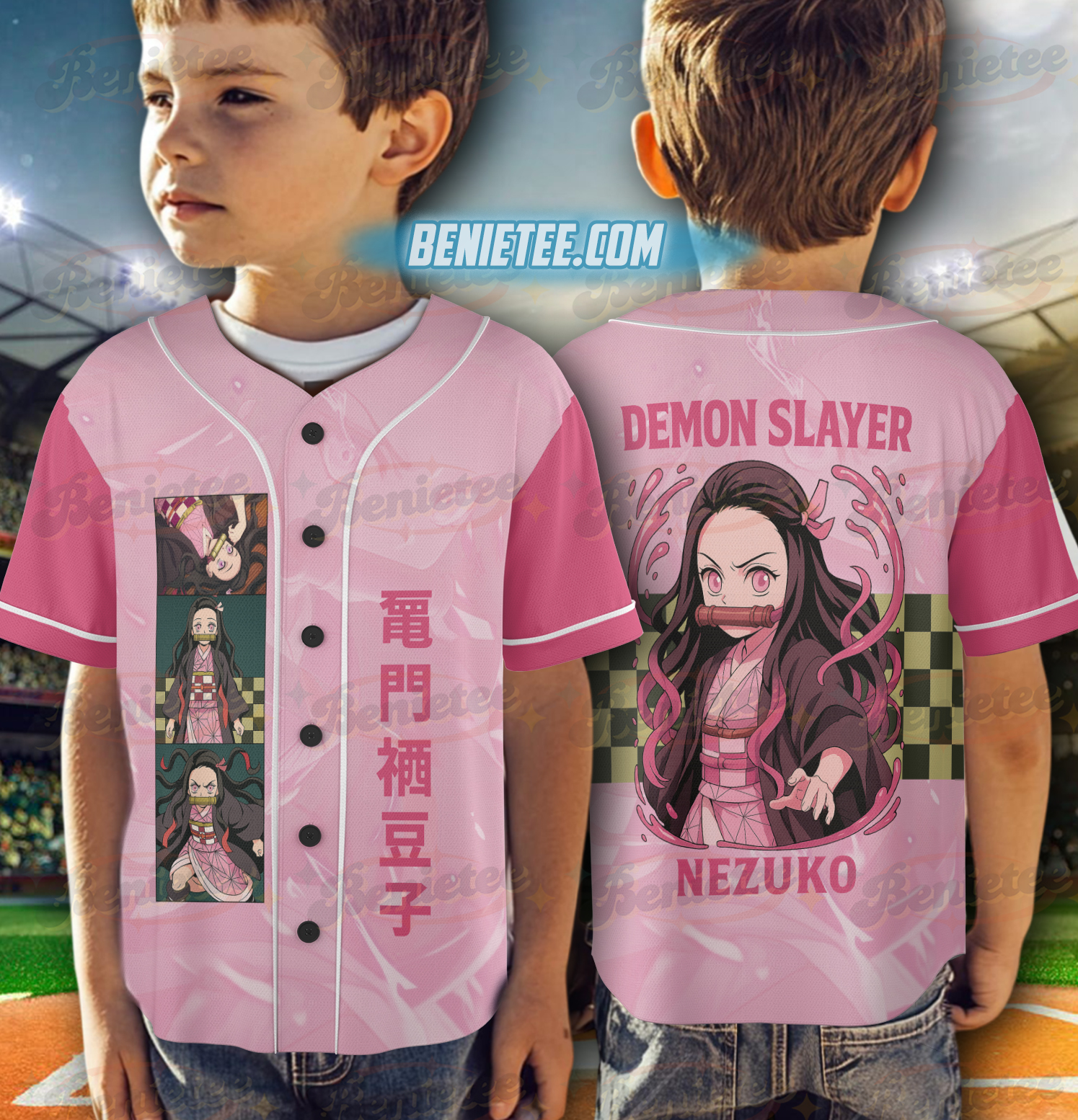 Demon Slayer Nezuko Panels Baseball Jersey, Cute Jersey - Image 6
