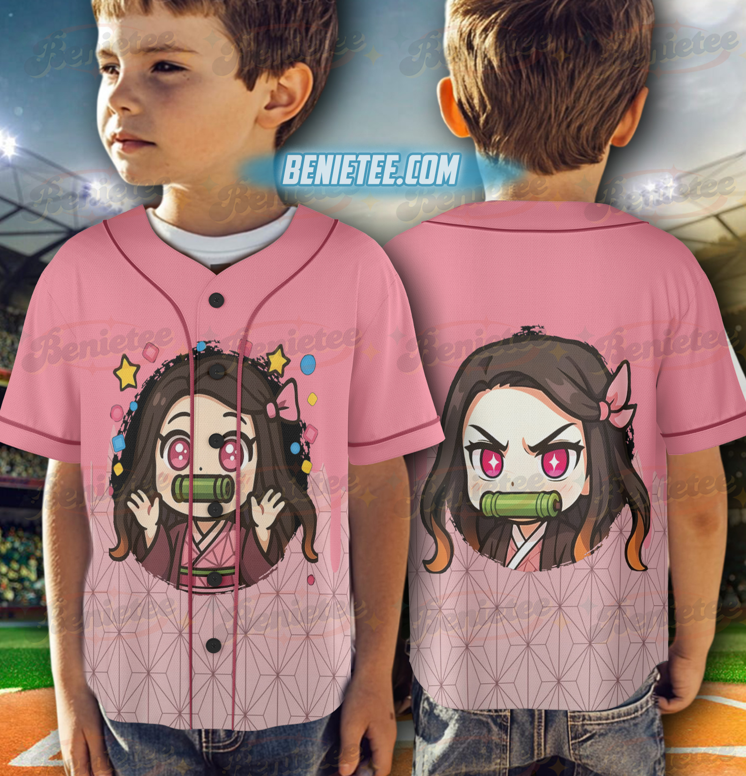 Emotes Demon Slaye Jersey – Twitch & Discord, Nezuko, Anime Streamer Assets Baseball Jersey - Image 7
