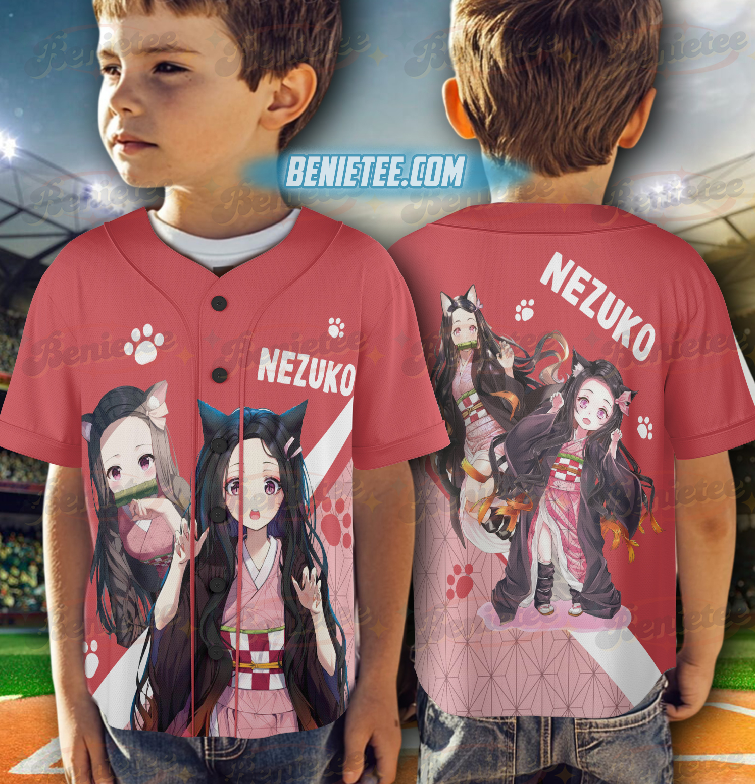 Demon Slayer Anime Jersey 3D- Anime Manga Washed , Kamado Nezuko Baseball Jersey, Cute Anime - Image 6